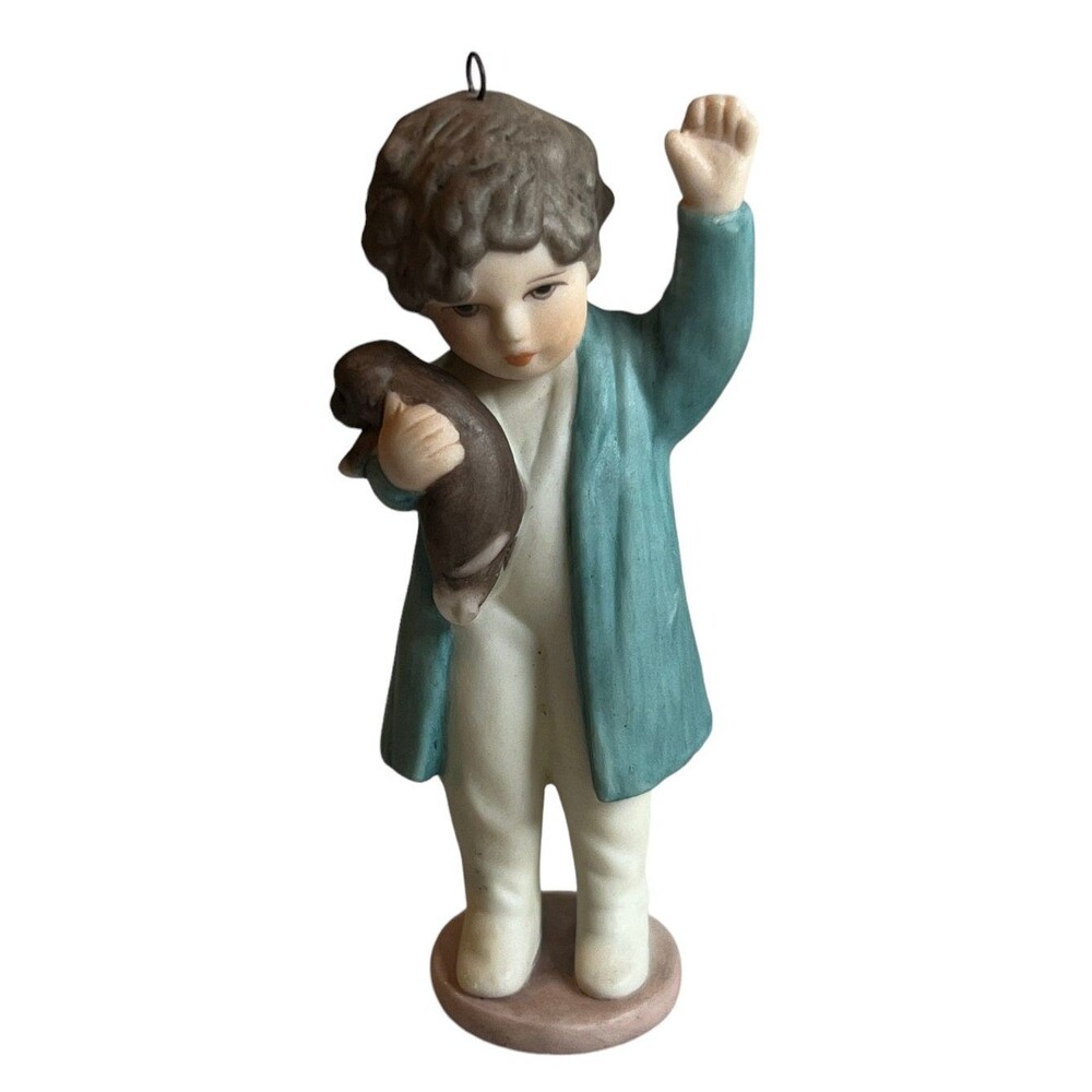 Vintage Balliol Good Morning H1804 Child Figurine With Teddy Bear Pajamas